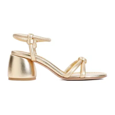 Gianvito Rossi 70mm Metallic-effect Leather Sandals In Neutrals