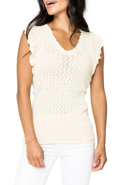 Gibsonlook Pointelle Sleeveless Sweater In Natural