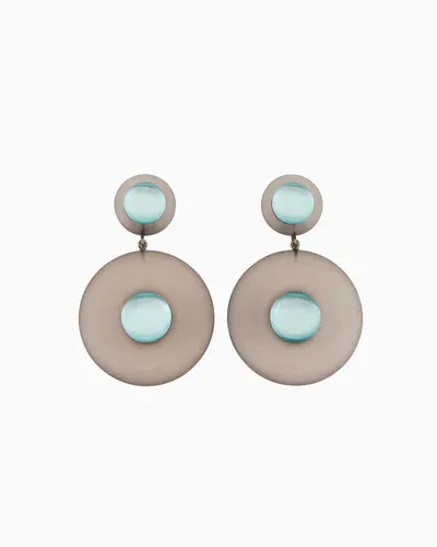 Giorgio Armani Resin Clip-on Pedant Earrings In Blue