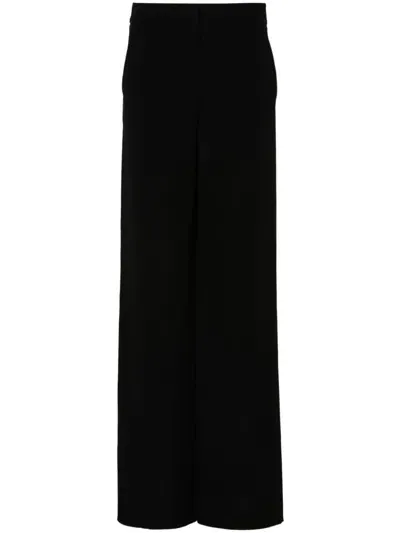 Giorgio Armani Silk Satin Trousers In Black