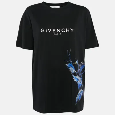 Pre-owned Givenchy Black Printed Cotton Jersey T-shirt M