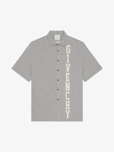 Givenchy College Shirt In Fleece In Light Grey