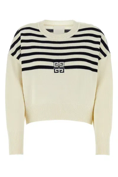 Givenchy 4g Striped Sweater In Wool And Cashmere In White