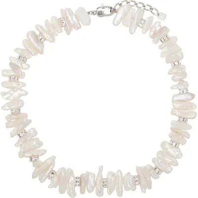 Givenchy White Faux-pearl Necklace In 132-white/silvery