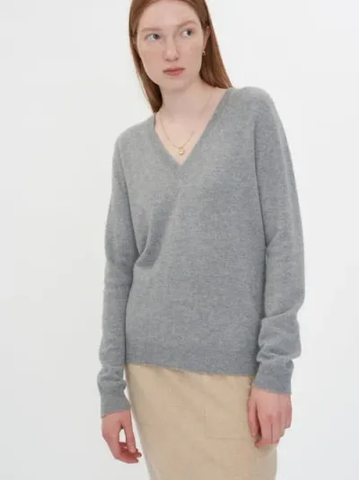 Gobi Cashmere V-neck Sweater In Vapor Blue