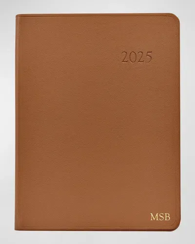 Graphic Image 2025 Leather Desk Diary, Personalized In British Tan