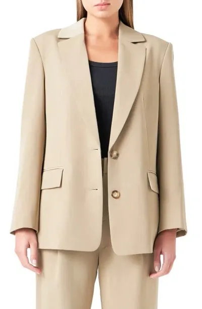 Grey Lab Oversize Blazer In Khaki