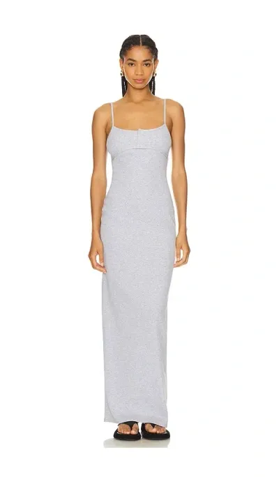 Grlfrnd Rib Cami Maxi Dress In Heather Grey