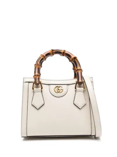 Gucci Diana Mini Leather Tote Bag In White