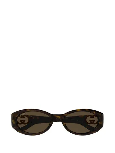 Gucci Eyewear Oval Frame Sunglasses In Multi