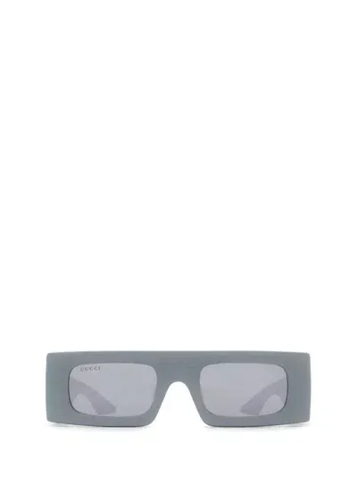 Gucci Eyewear Rectangular Frame Sunglasses In Silver