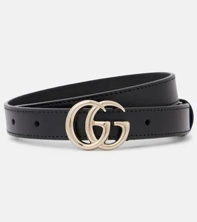 Gucci Gg Marmont Leather Belt In Black