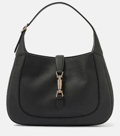 Gucci Jackie Medium Leather Shoulder Bag In Black