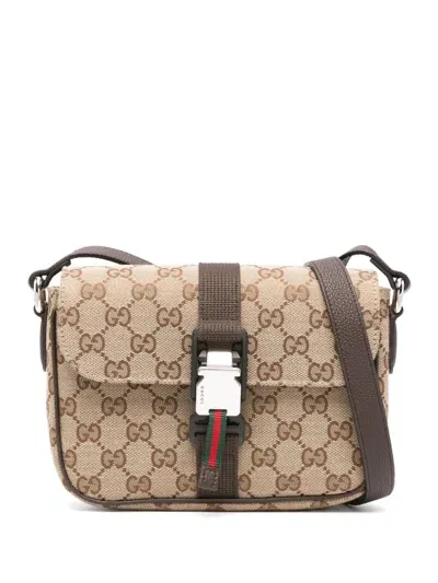 Gucci New Original Gg Crossbody Bag In Beige/brown