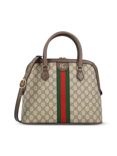 Gucci Medium Gg Supreme Canvas Ophidia Top-handle Bag In Multicolor