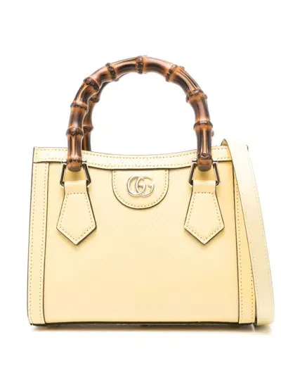 Gucci Small Diana Leather Tote Bag In Yellow