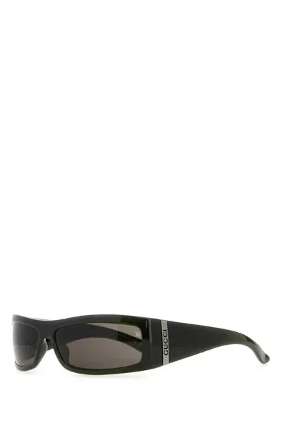 Gucci Rectangular Logo Sunglasses In Black