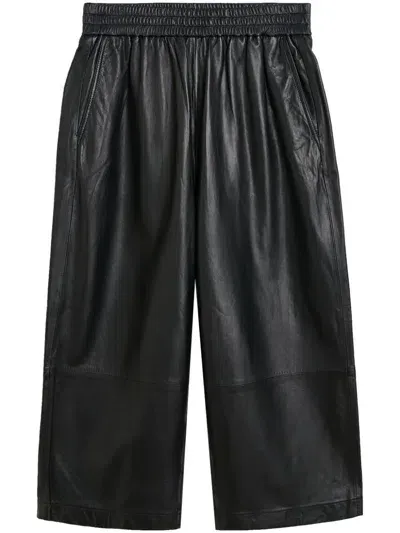 Herskind Eagle Leather Trousers In Black