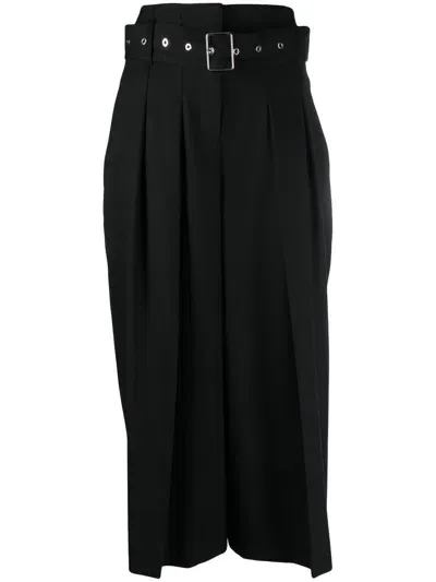 Hugo Boss High-waist Belted Trousers In Black