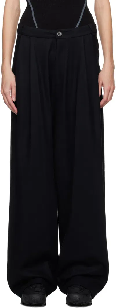 Hyein Seo Black Wide Wool Trousers