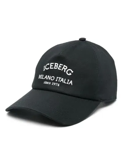 Iceberg Logo-print Cap In Black