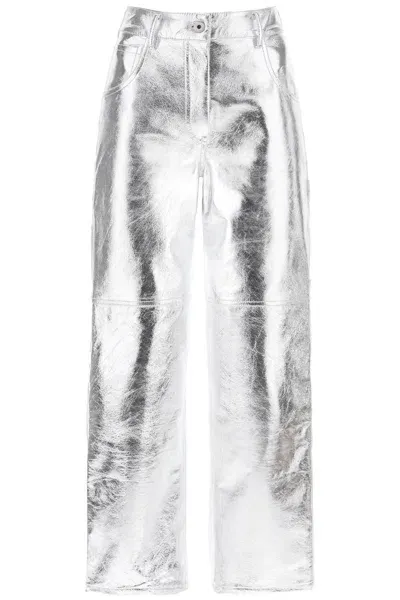 Interior Sterling Pants In Laminated Leather In Metallic