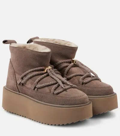 Inuikii Classic Suede Platform Snow Boots In Brown