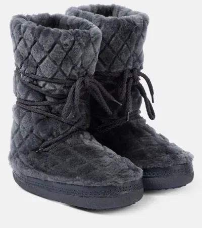 Inuikii Mouton High Shearling Snow Boots In Grey