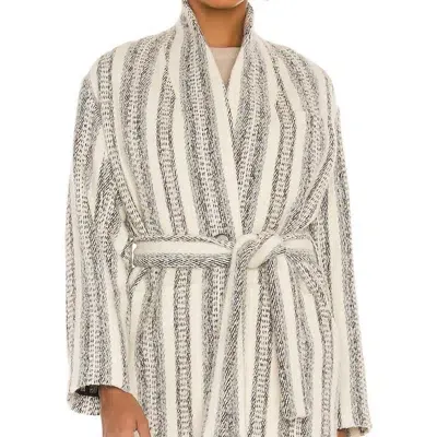 Iro Kiraz Striped Brushed Tweed Coat In Beige