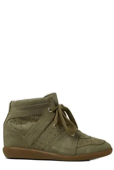 Isabel Marant Bobby Wedge Sneakers In Green