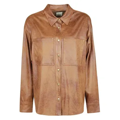 Isabel Marant Gabiela Button Detailed Shirt In Cognac