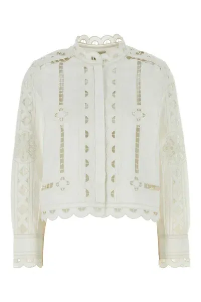 Isabel Marant English Embroidered Openwork Detailed Top In White