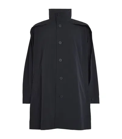 Issey Miyake Mid-length Raincoat In Navy