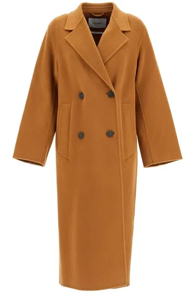 Ivy & Oak Clara Double-breasted Wool Coat In Brown