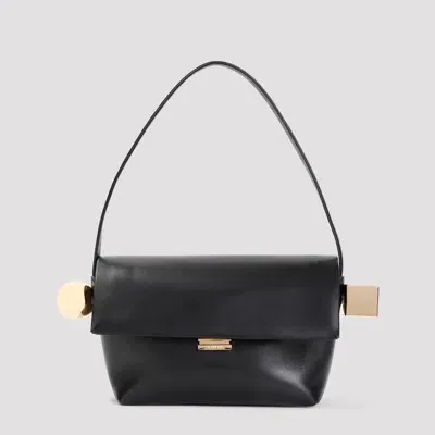 Jacquemus Mini Leather Shoulder Handbag In Black