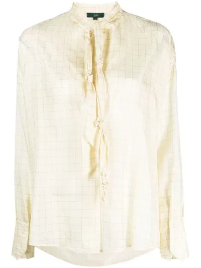 Jejia Marion Tie-detail Shirt In Yellow