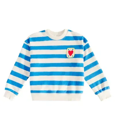 Jellymallow Kids' Love Striped Cotton Sweatshirt In Multicoloured