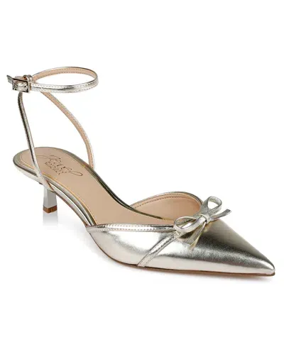 Jewel Badgley Mischka Women's Talasia Kitten Heel Pumps In Gold Metallic Leather