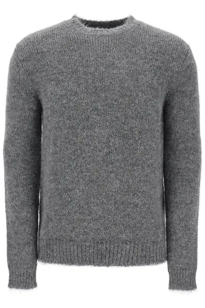 Jil Sander Alpaca Crew Neck Sweater In Gray