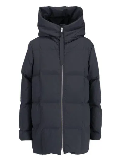 Jil Sander Hooded Down Jacket In Black