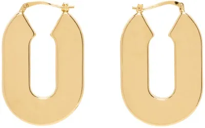 Jil Sander Gold Hoop Earrings In 714 Gold