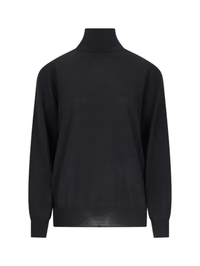 Jil Sander High Neck Sweater In Black