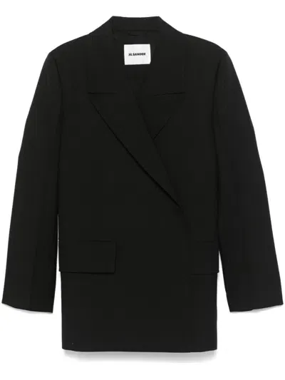 Jil Sander Pleated Blazer In Black