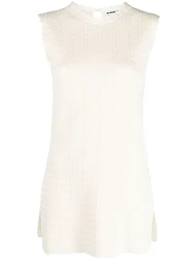 Jil Sander Knitted Top In Neutrals