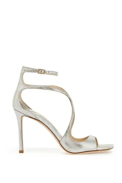 Jimmy Choo "95 Azia Laminate Leather Sand Women In Gold