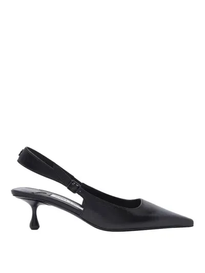 Jimmy Choo Womens Black Amel 50 Slingback Leather Heeled Courts In 黑色