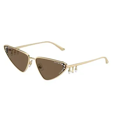 Jimmy Choo Eyewear Triangle Frame Sunglasses In Gold