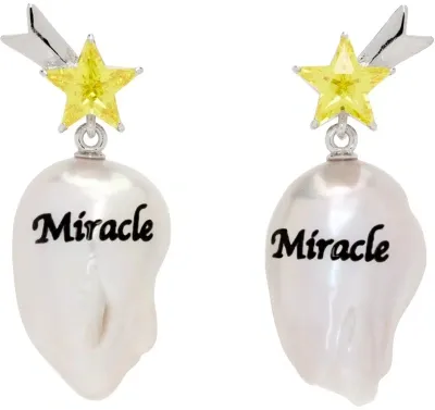 Jiwinaia Silver & Yellow 'miracle' Pearl Earrings