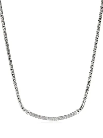 John Hardy Jh Essential Diamond Necklace In Silver