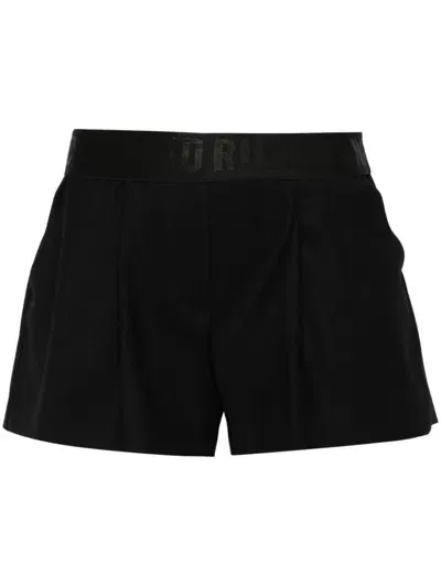 John Richmond Logo-waistband Mini Shorts In Black